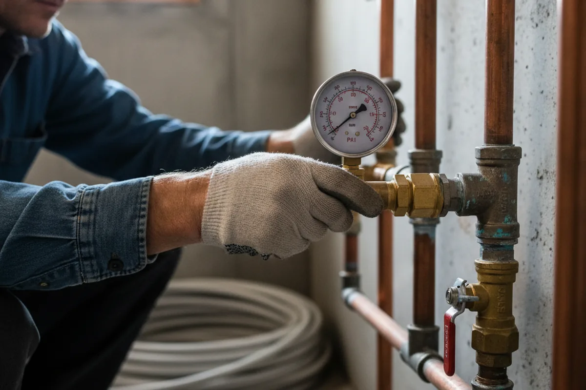 Pressure testing a repaired line during Water Line Repair in Friendsville